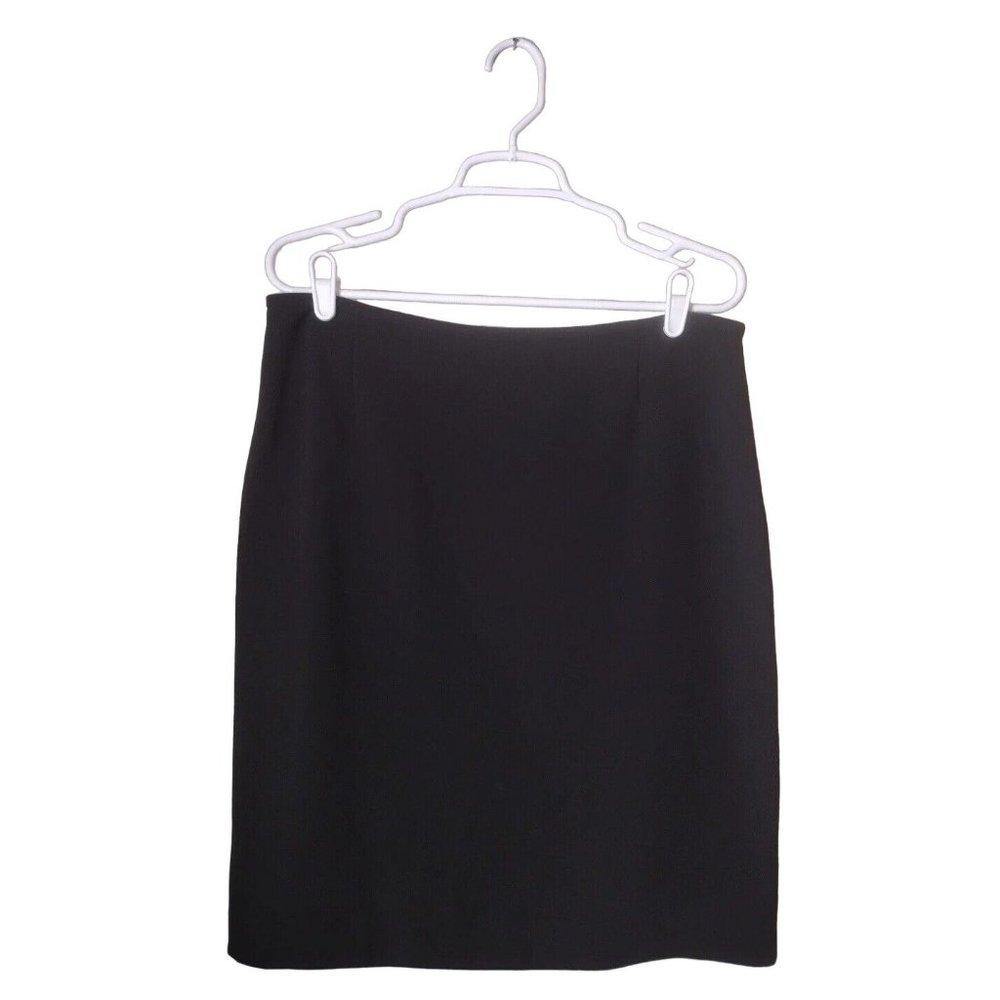 Womens Skirt Petite 12 Mini Black Slit Zip Closure Office Cocktail